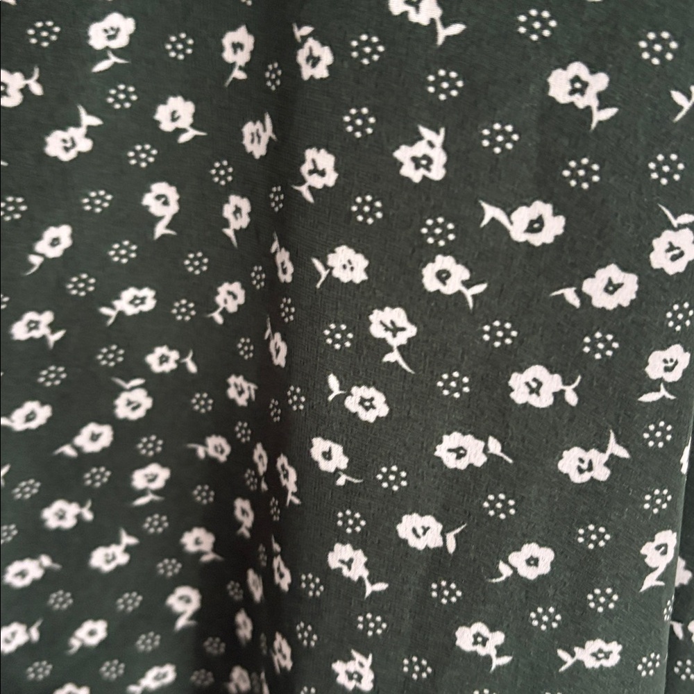SHEIN Dark Green Floral Midi Dress - Picture 2 of 3